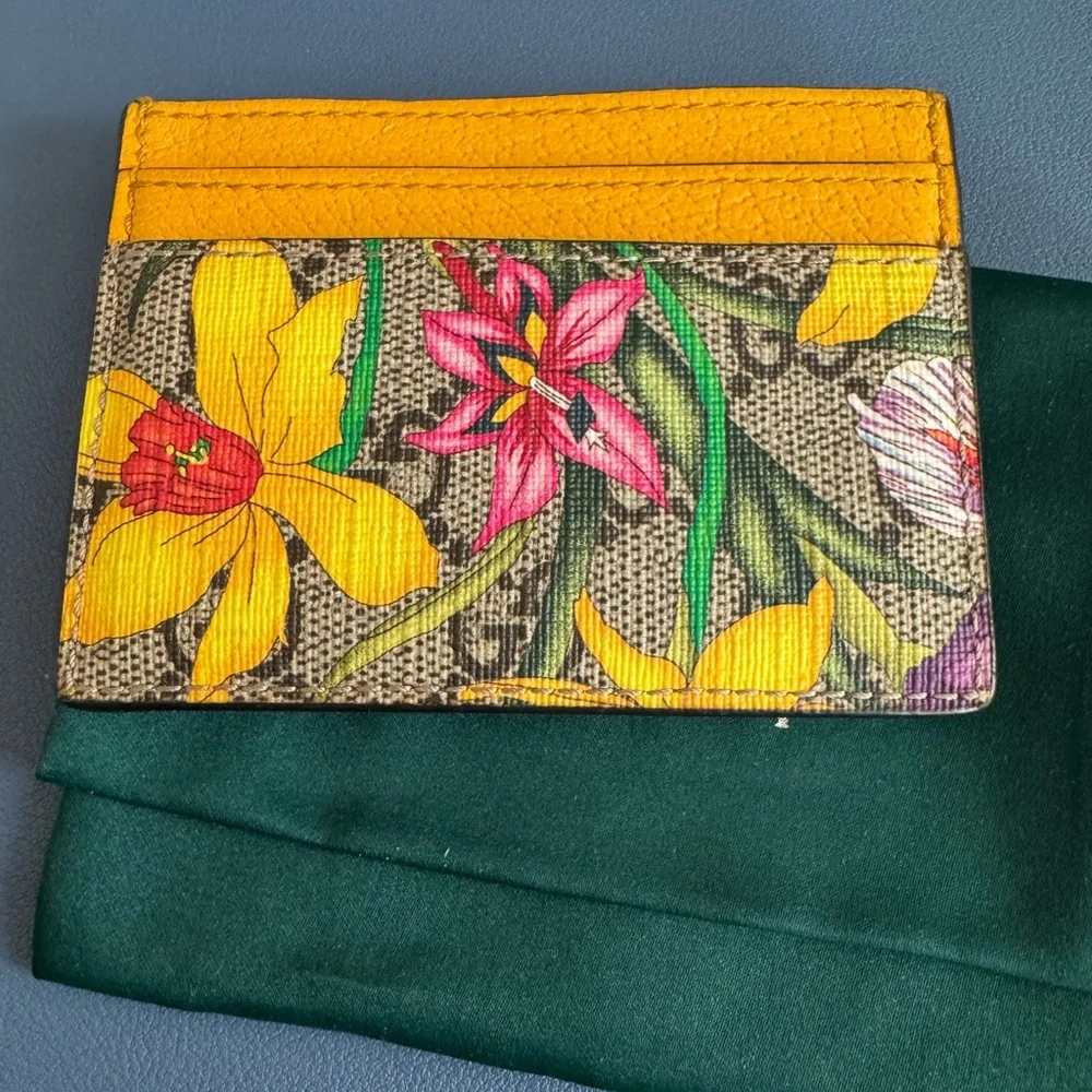 Gucci Floral Print Canvas Ophidia Card Holder - Picture 7 of 7